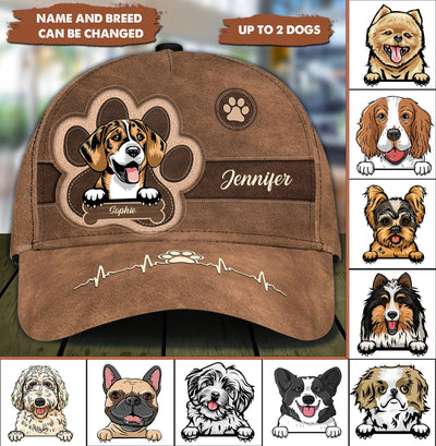 Dog Heartbeat Personalized Classic Cap, Personalized Gift for Dog Lovers, Dog Dad, Dog Mom - CP004PS08 - BMGifts