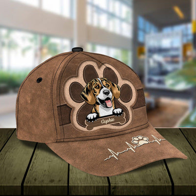 Dog Heartbeat Personalized Classic Cap, Personalized Gift for Dog Lovers, Dog Dad, Dog Mom - CP004PS08re - BMGifts