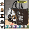 Dog Kisses Fix Everything Dog Personalized Leather Handbag, Gift for Dog Lovers, Dog Dad, Dog Mom - LD108PS02 - BMGifts