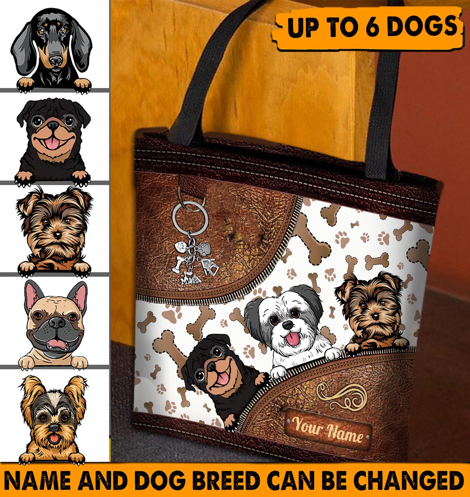 Dog Personalized All Over Tote Bag, Personalized Gift for Dog Lovers, Dog  Dad, Dog Mom - TO185PS05 