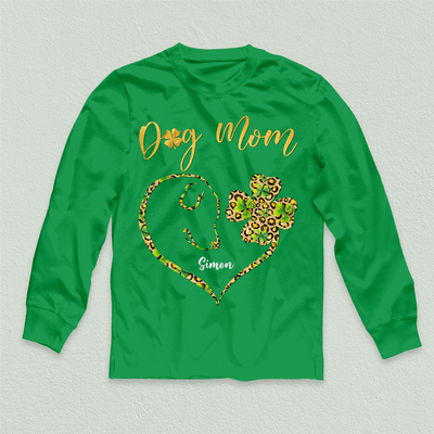 Dog Mom Dog Personalized Shirt, St Patrick's Day Gift for Dog Lovers, Dog Dad, Dog Mom - TS584PS02 - BMGifts
