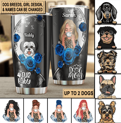 Dog Mom Personalized Tumbler, Personalized Gift for Dog Lovers, Dog Dad, Dog Mom - TB011PS02 - BMGifts