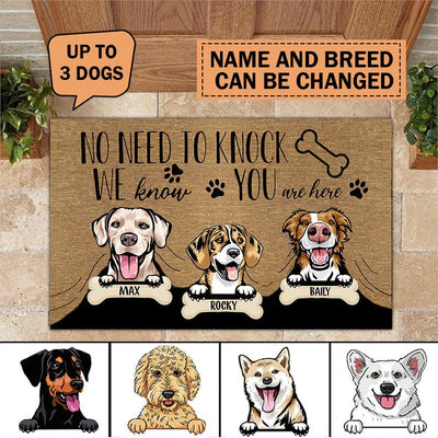 Dog No Need To Knock Personalized Doormat, Personalized Gift for Dog Lovers, Dog Dad, Dog Mom - DM003PS07 - BMGifts