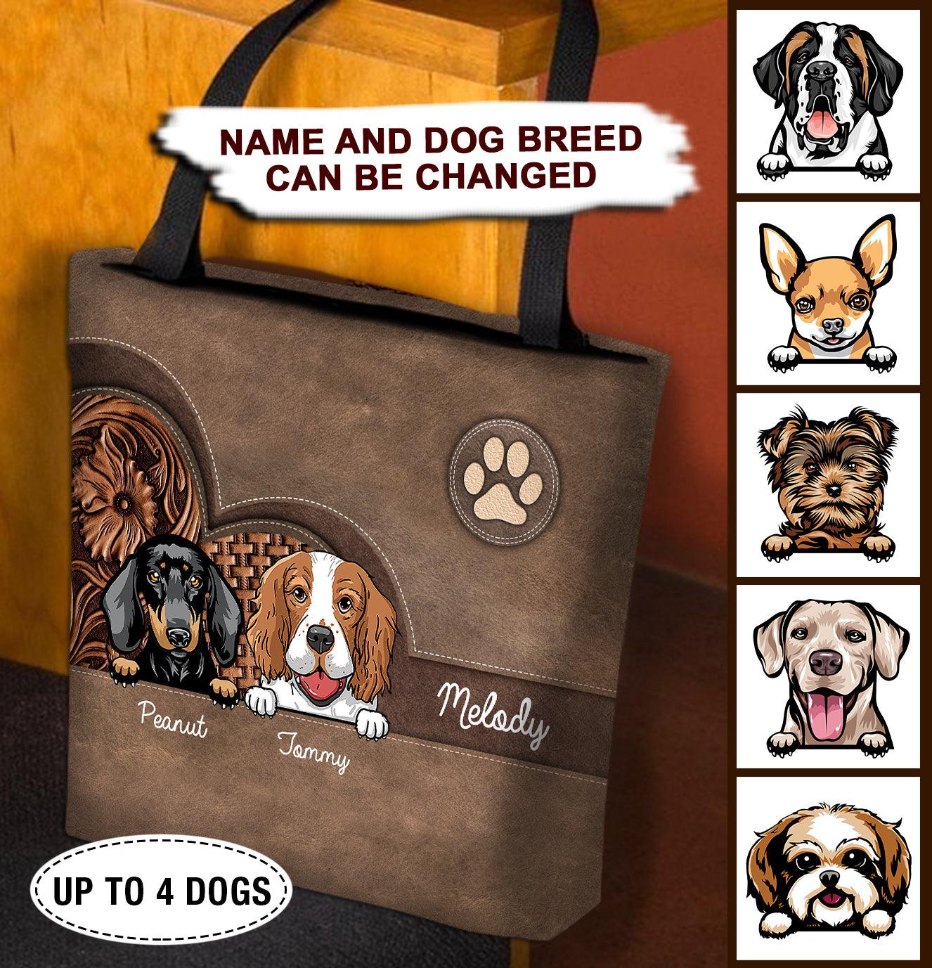 Dog Personalized All Over Tote Bag, Personalized Gift for Dog Lovers, Dog Dad, Dog Mom - TO003PS - BMGifts