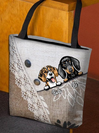 Dog Personalized All Over Tote Bag, Personalized Gift for Dog Lovers, Dog Dad, Dog Mom - TO025PS11 - BMGifts