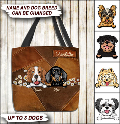 Dog Personalized All Over Tote Bag, Personalized Gift for Dog Lovers, Dog Dad, Dog Mom - TO032PS - BMGifts