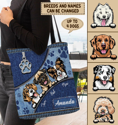 Dog Personalized All Over Tote Bag, Personalized Gift for Dog Lovers, Dog Dad, Dog Mom - TO088PS05re - BMGifts