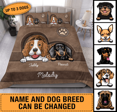 Dog Personalized Bedding Set, Personalized Gift for Dog Lovers, Dog Dad, Dog Mom - BD003PS - BMGifts
