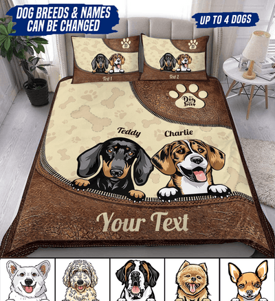 Dog Personalized Bedding Set, Personalized Gift for Dog Lovers, Dog Dad, Dog Mom - BD132PS05 - BMGifts