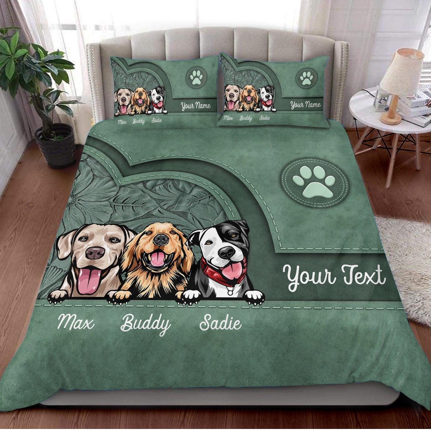 Dog Personalized Bedding Set, Personalized Gift for Dog Lovers, Dog Dad, Dog Mom - BD146PS05 - BMGifts
