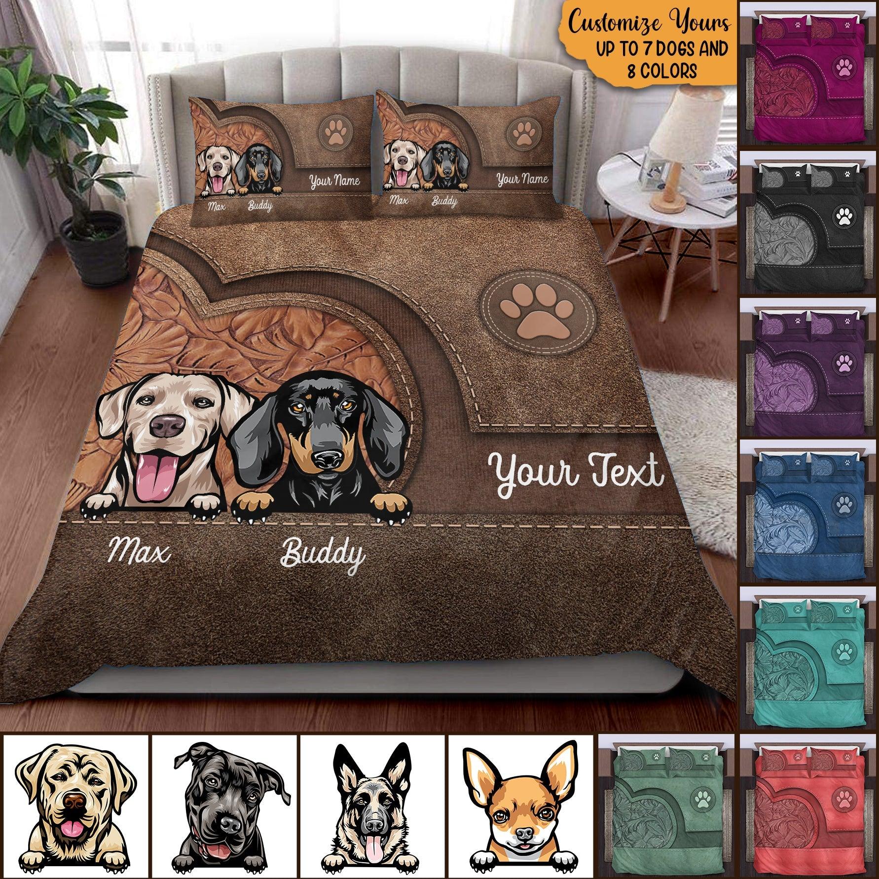 Dog Personalized Bedding Set, Personalized Gift for Dog Lovers, Dog Dad, Dog Mom - BD146PS05 - BMGifts