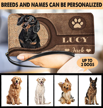 Dog Personalized Clutch Purse, Personalized Gift for Dog Lovers, Dog Dad, Dog Mom - PU009PS - BMGifts