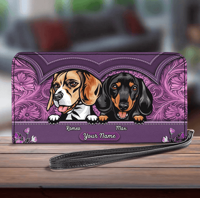 Dog Personalized Clutch Purse, Personalized Gift for Dog Lovers, Dog Dad, Dog Mom - PU123PS05 - BMGifts