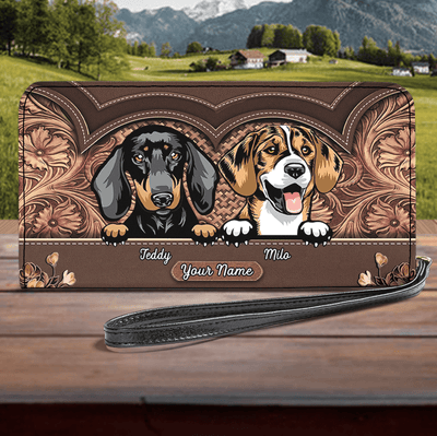 Dog Personalized Clutch Purse, Personalized Gift for Dog Lovers, Dog Dad, Dog Mom - PU123PS05 - BMGifts