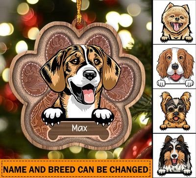 Dog Personalized Custom Shaped Ornament, Personalized Gift for Dog Lovers, Dog Dad, Dog Mom - WO005PS09 - BMGifts