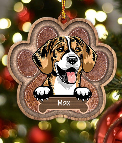 Dog Personalized Custom Shaped Ornament, Personalized Gift for Dog Lovers, Dog Dad, Dog Mom - WO005PS09re - BMGifts