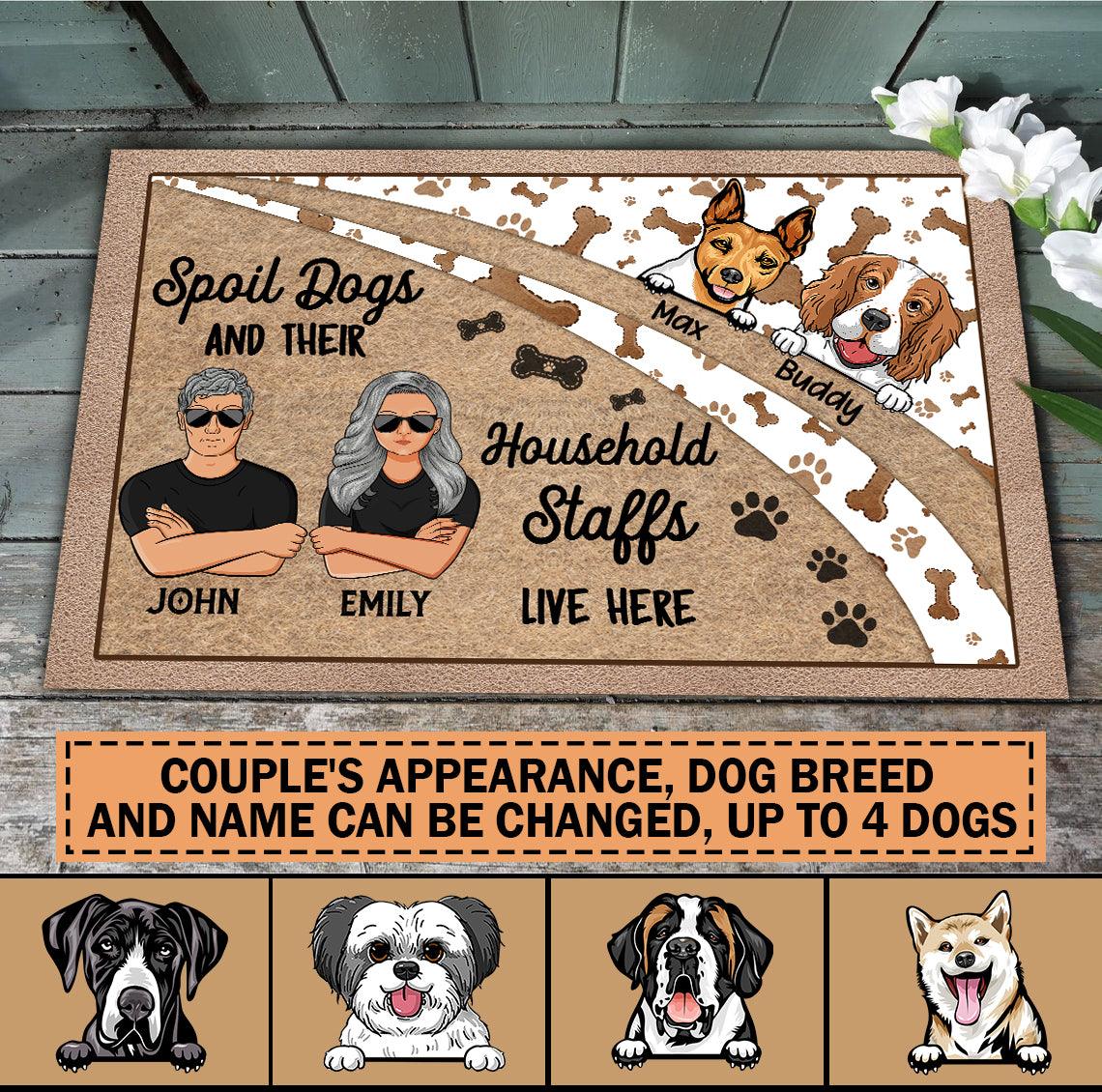Dog Personalized Doormat, Personalized Gift for Dog Lovers, Dog Dad, Dog Mom - DM037PS04 - BMGifts