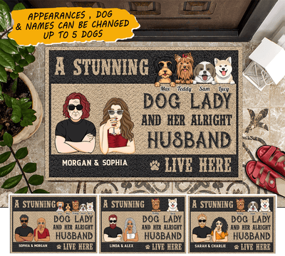 Dog Personalized Doormat, Personalized Gift for Dog Lovers, Dog Dad, Dog Mom - DM051PS05 - BMGifts