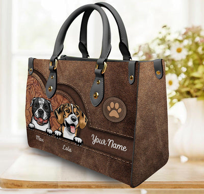 Dog Personalized Leather Handbag, Personalized Gift for Dog Lovers, Dog Dad, Dog Mom - LD002PS09 - BMGifts