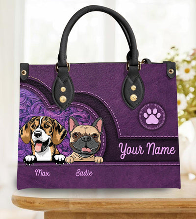 Dog Personalized Leather Handbag, Personalized Gift for Dog Lovers, Dog Dad, Dog Mom - LD002PS11 - BMGifts