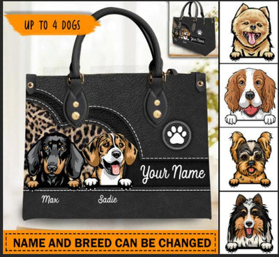 Dog Personalized Leather Handbag, Personalized Gift for Dog Lovers, Dog Dad, Dog Mom - LD011PS04 - BMGifts