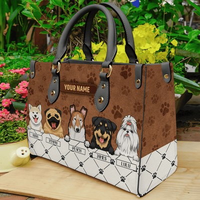 Dog Personalized Leather Handbag, Personalized Gift for Dog Lovers, Dog Dad, Dog Mom - LD030PS05 - BMGifts