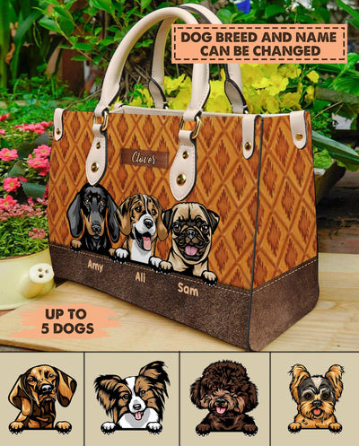 Dog Personalized Leather Handbag, Personalized Gift for Dog Lovers, Dog Dad, Dog Mom - LD040PS11 - BMGifts
