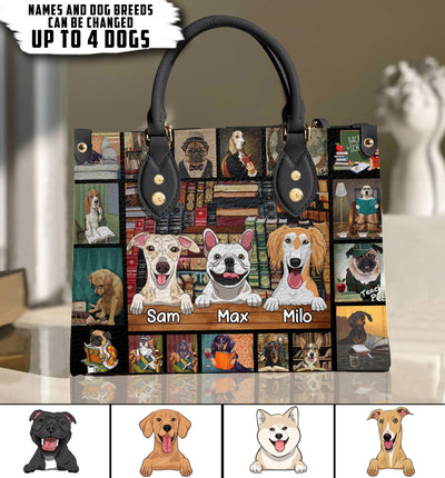 Dog Personalized Leather Handbag, Personalized Gift for Dog Lovers, Dog Dad, Dog Mom - LD053PS05 - BMGifts