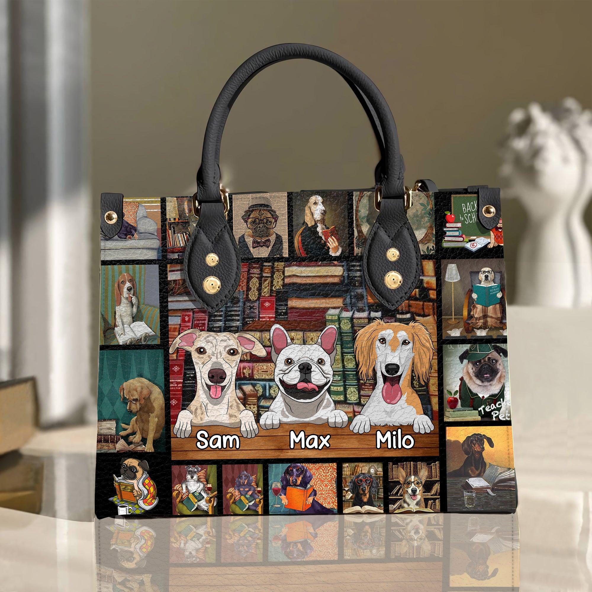Dog Personalized Leather Handbag, Personalized Gift for Dog Lovers, Dog Dad, Dog Mom - LD053PS05 - BMGifts