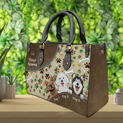 Dog Personalized Leather Handbag, Personalized Gift for Dog Lovers, Dog Dad, Dog Mom - LD082PS05 - BMGifts
