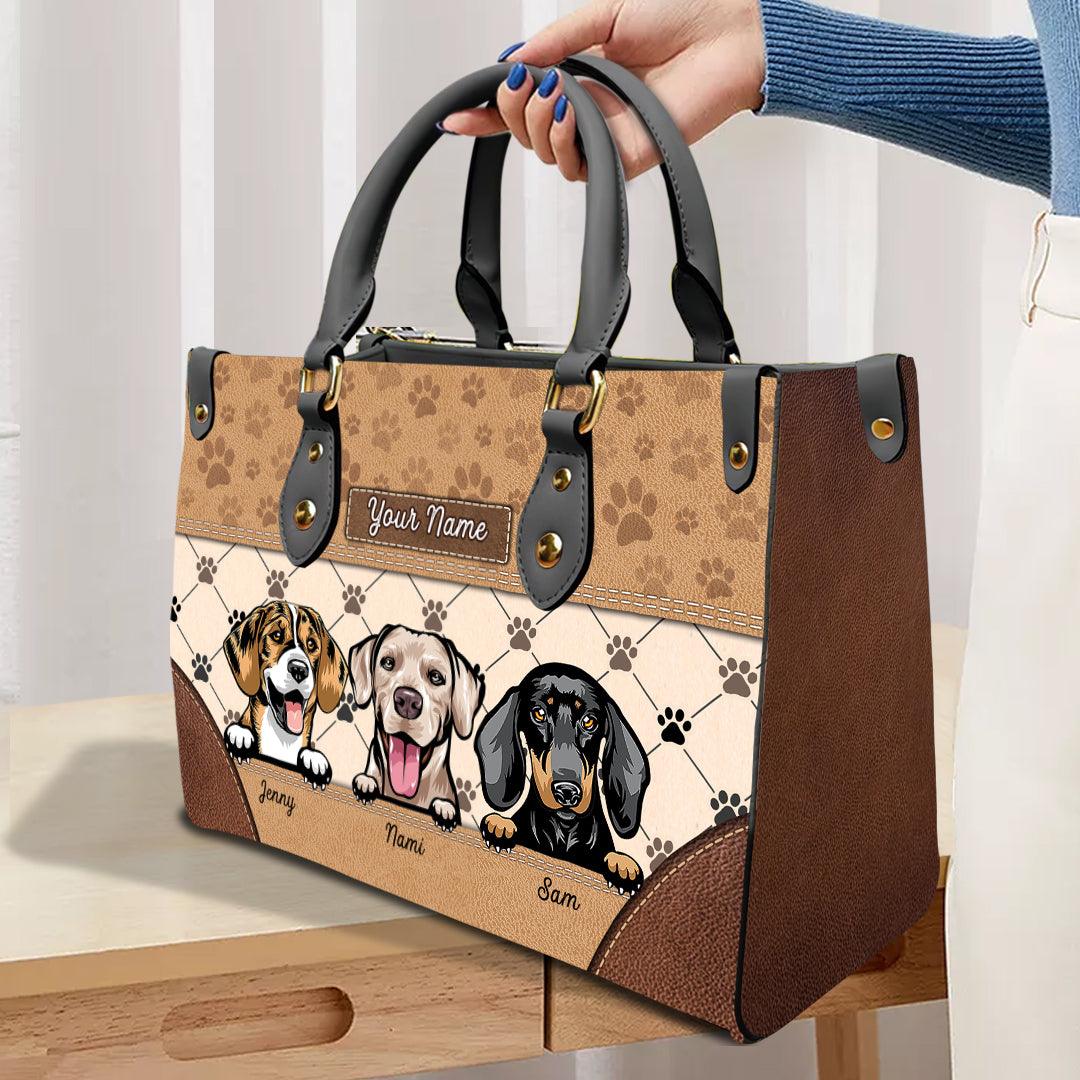 Dog Personalized Leather Handbag, Personalized Gift for Dog Lovers, Dog Dad, Dog Mom - LD101PS05 - BMGifts