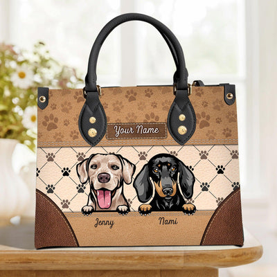 Dog Personalized Leather Handbag, Personalized Gift for Dog Lovers, Dog Dad, Dog Mom - LD101PS05 - BMGifts