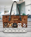 Dog Personalized Leather Tote-Bag, Personalized Gift for Dog Lovers, Dog Dad, Dog Mom - LT012PS05 - BMGifts