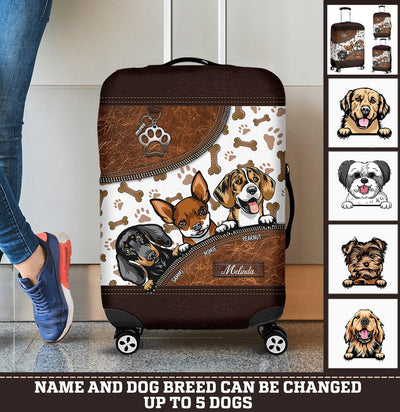Dog Personalized Luggage Cover, Personalized Gift for Dog Lovers, Dog Dad, Dog Mom - LC009PS02 - BMGifts (formerly Best Memorial Gifts)