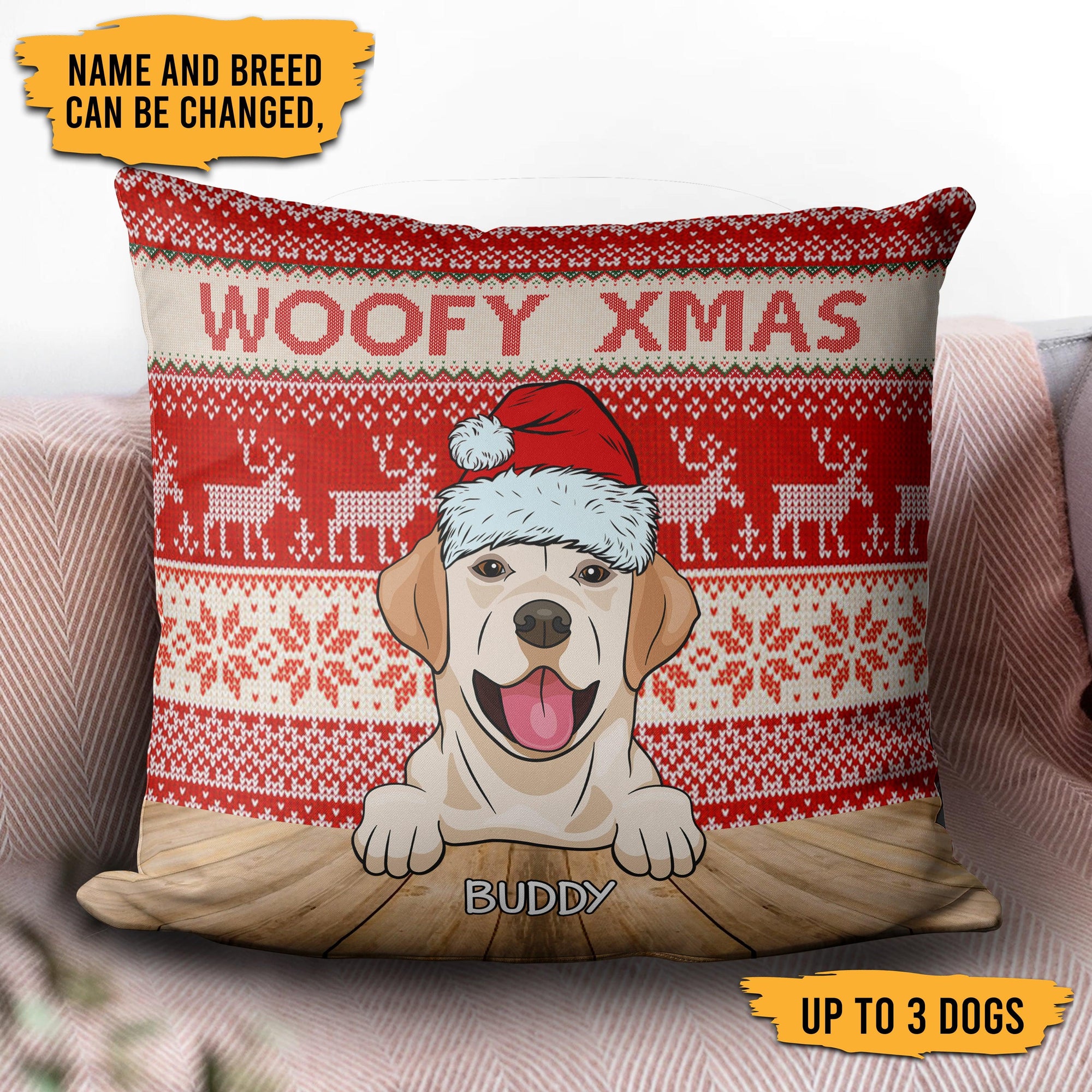 Dog Personalized Pillow, Personalized Gift for Dog Lovers, Dog Dad, Dog Mom, Personalized Christmas Gift - PL004PS04 - BMGifts (formerly Best Memorial Gifts)