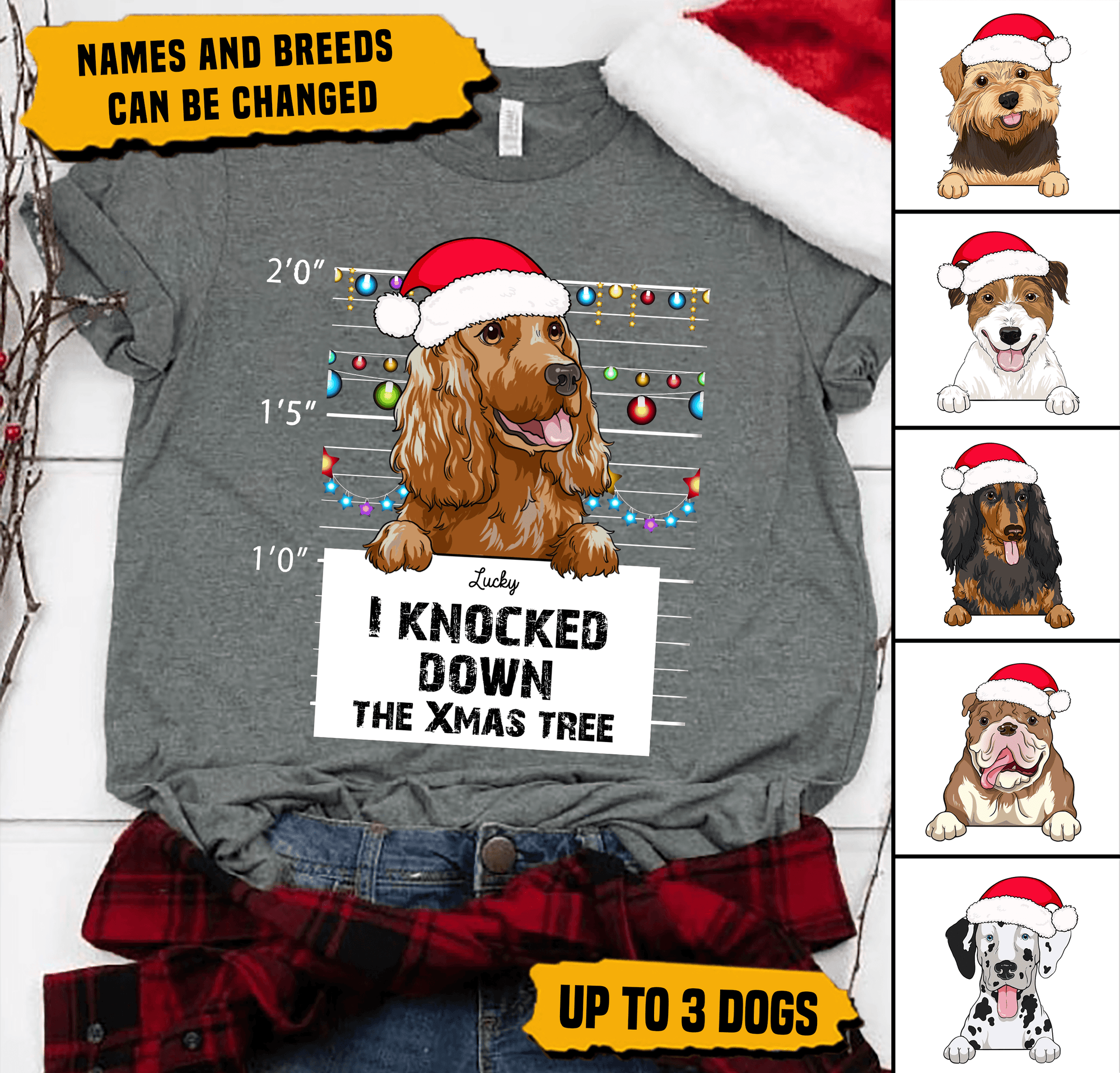 Dog Personalized T-shirt, Personalized Gift for Dog Lovers, Dog Dad, Dog Mom, Personalized Christmas Gift - TS007PS03 - BMGifts
