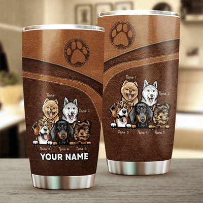 Dog Personalized Tumbler, Personalized Gift for Dog Lovers, Dog Dad, Dog Mom - TB014PS05 - BMGifts