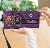 Dog Purple Flower Pattern Personalized Clutch Purse, Personalized Gift for Dog Lovers, Dog Dad, Dog Mom - PU007PS07 - BMGifts