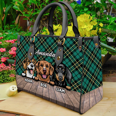 Dog Retro Personalized Leather Handbag, Personalized Gift for Dog Lovers, Dog Dad, Dog Mom - LD035PS08 - BMGifts
