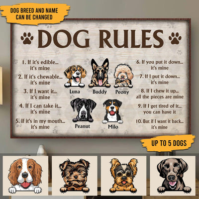 Dog Rules Personalized Poster, Personalized Gift for Dog Lovers, Dog Dad, Dog Mom - PT005PS05 - BMGifts (formerly Best Memorial Gifts)