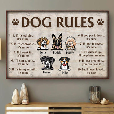 Dog Rules Personalized Poster, Personalized Gift for Dog Lovers, Dog Dad, Dog Mom - PT005PS05 - BMGifts (formerly Best Memorial Gifts)