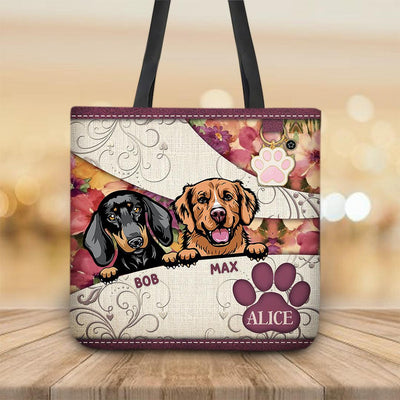 Dog Summer Flowers Personalized All Over Tote Bag, Personalized Gift for Dog Lovers, Dog Dad, Dog Mom - TO082PS08 - BMGifts