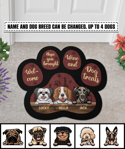 Dog Welcome Personalized Custom Shaped Doormat, Personalized Gift for Dog Lovers, Dog Dad, Dog Mom - CD011PS08 - BMGifts