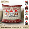 Dog Woofy Xmas Personalized Linen Pillow, Personalized Gift for Dog Lovers, Dog Dad, Dog Mom, Personalized Christmas Gift - PL006PS08 - BMGifts