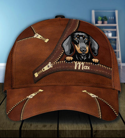 Dog Zipper Personalized Classic Cap, Personalized Gift for Dog Lovers, Dog Dad, Dog Mom - CP029PS - BMGifts