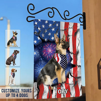 Dogs And The 4th July Personalized Garden Flag, Personalized Gift for Dog Lovers, Dog Dad, Dog Mom - GA023PS01 - BMGifts