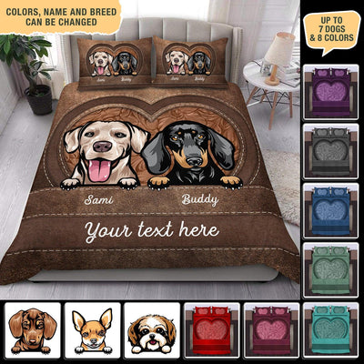 Dogs In Heart Dog Personalized Bedding Set. Personalized Gift For Dog Lovers, Dog Dad, Dog Mom - BD002PS12 - BMGifts