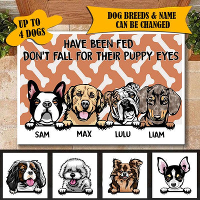Don't Fall For Puppy Eyes Dogs Personalized Doormat, Personalized Gift for Dog Lovers, Dog Dad, Dog Mom - DM021PS - BMGifts