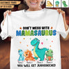 Don't Mess With Mamasaurus Grandma Personalized Shirt, Personalized Mother's Day Gift for Nana, Grandma, Grandmother, Grandparents - TS772PS01 - BMGifts