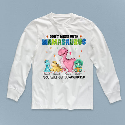 Don't Mess With Mamasaurus Grandma Personalized Shirt, Personalized Mother's Day Gift for Nana, Grandma, Grandmother, Grandparents - TS772PS01 - BMGifts